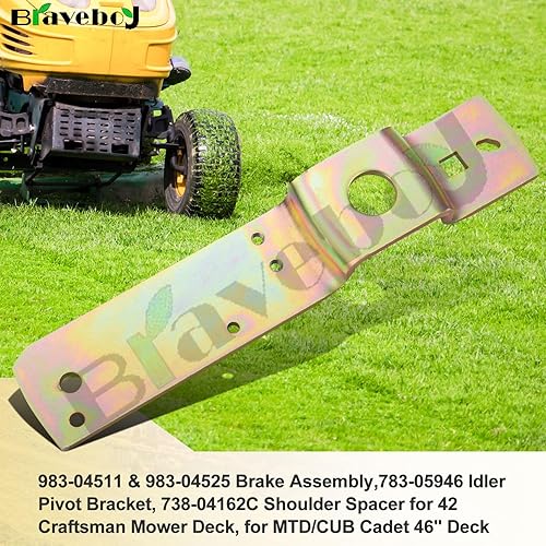 Miniatura 4 de 983-04511 & 983-04525 Conjunto de freno, 783-05946 Soporte de pivote tensor, 738-04162C Espaciador de hombro para 42 Cr-aftsman cortacésped, para