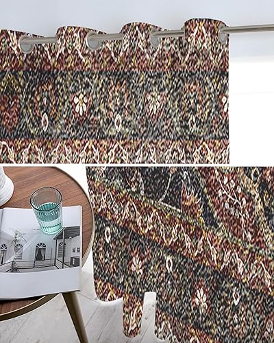 Miniatura 5 de Cortinas traslúcidas de hojas de arce otoñales de 96 pulgadas de largo, juego de 2 paneles de hojas de oro amarillo blanco y negro, cortinas