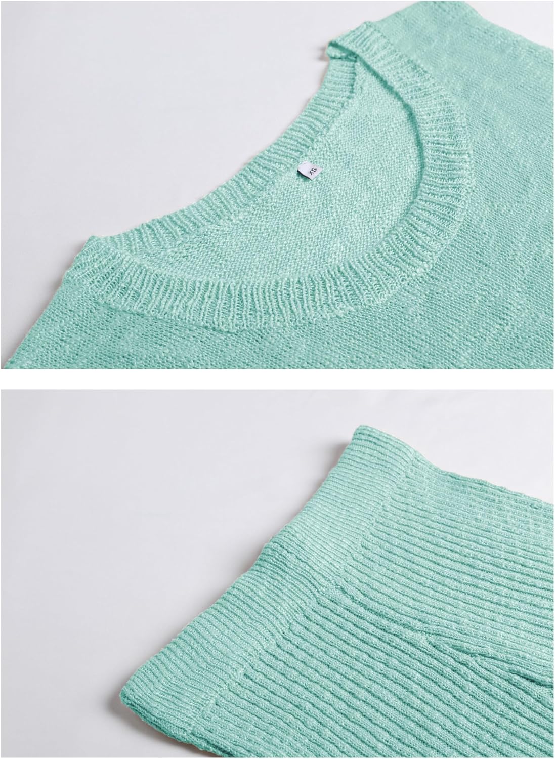 SeekMe Womens Summer Knit Sweater Set Sleeveless Tunic Top Matching Shorts 2 Piece Outfits Trendy Beach Louge Vacation Set - Image 6