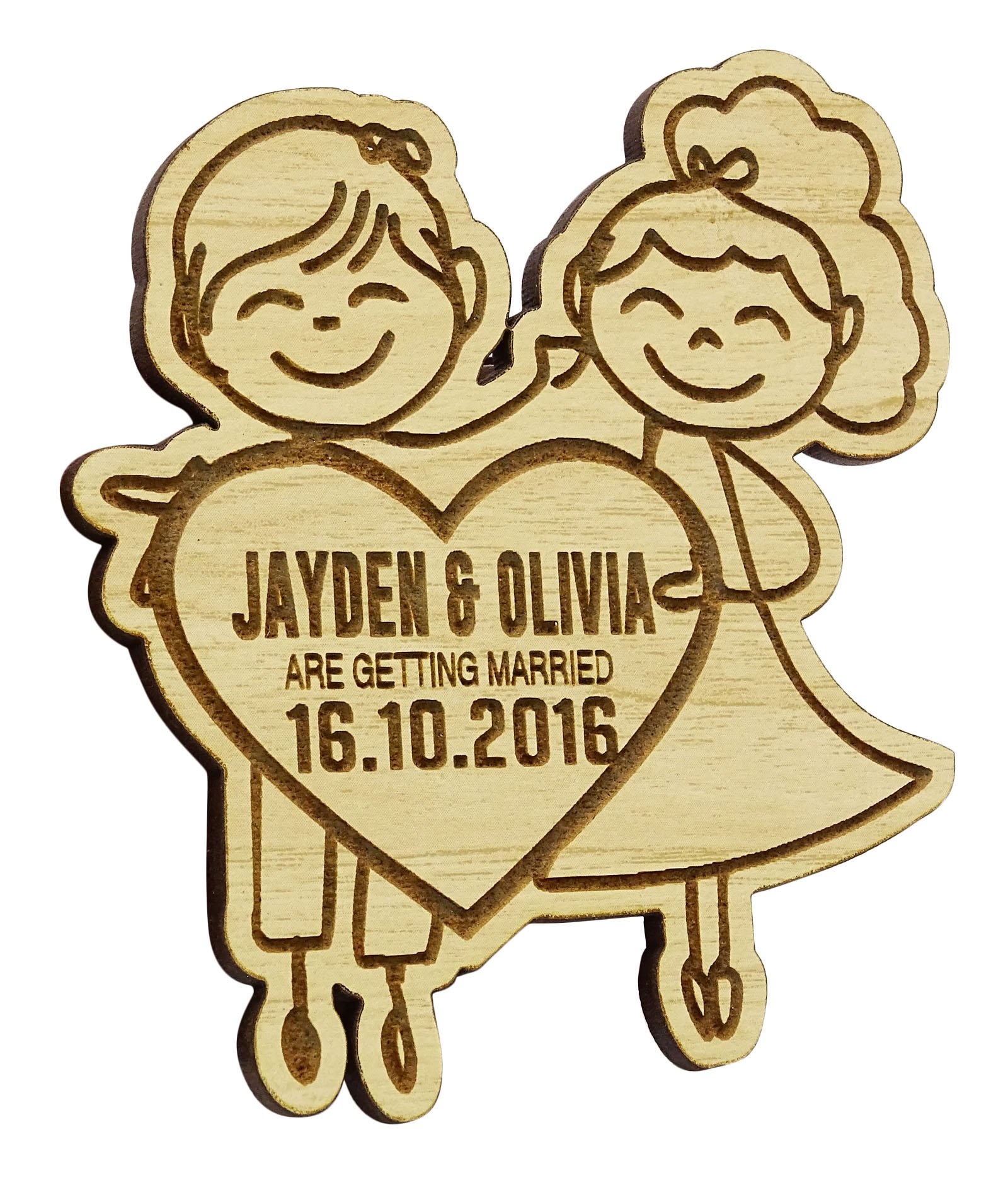 Save the date en bois gravé personnalisé pour annonce de mariage rustique x20