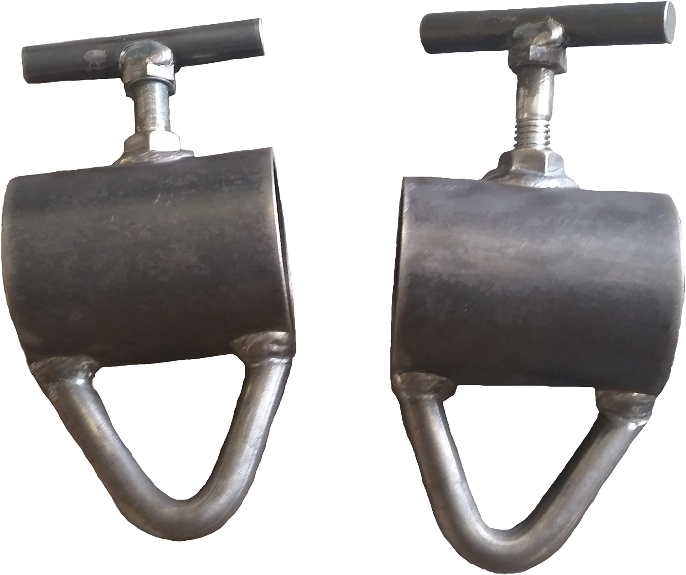 Set of 2" Chain Collars With Loops for Weightlifting Black