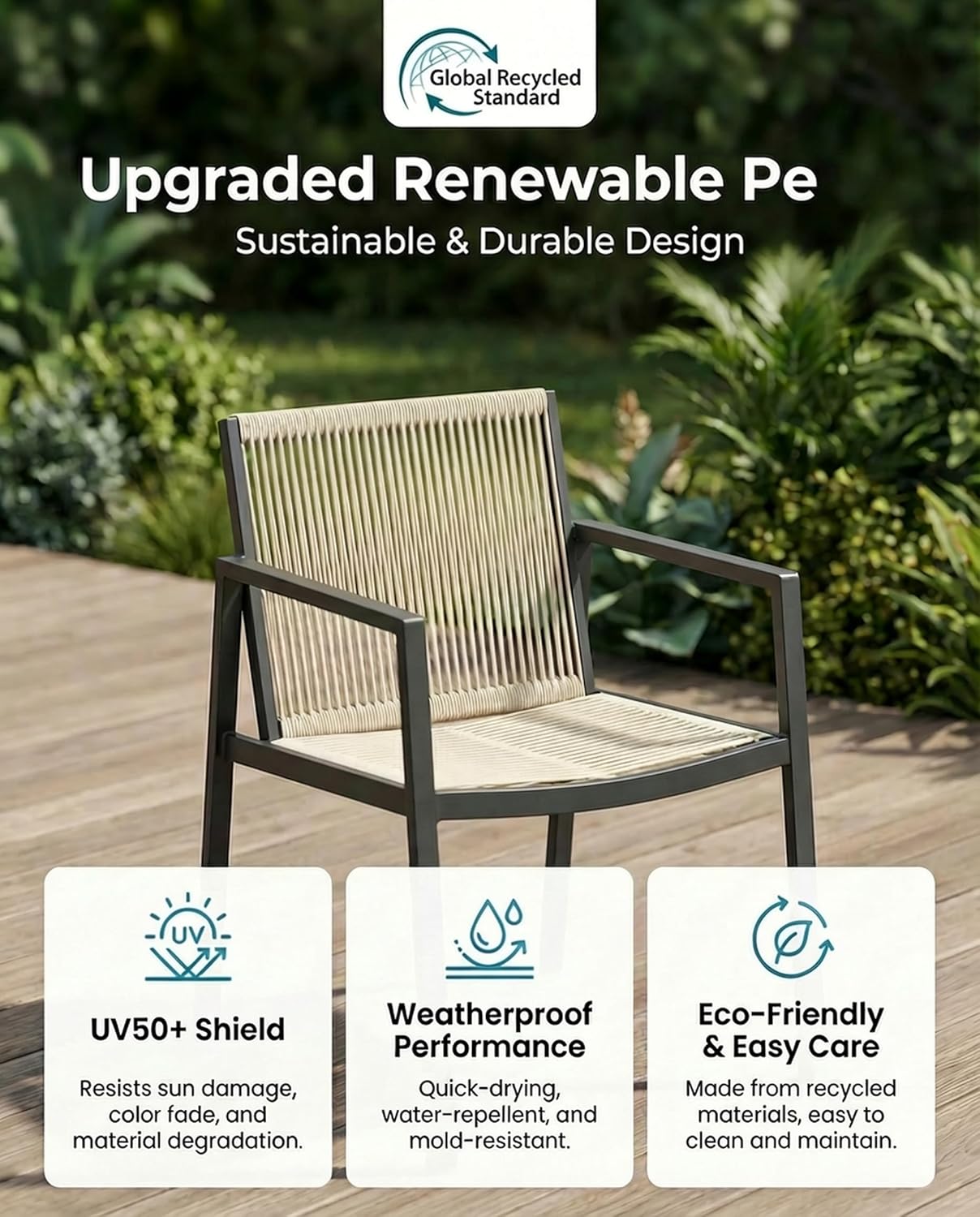 ZANDOR Expandable Patio Dining Table for 4-8 People, Aluminum Outdoor Square Table(55"-82.7") with Safety Lock,Adjustable Height-Wood Grain for Backyard,Garden,Porch, Yard,Poolside,Grey