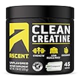 Ascent Clean Creatine Monohydrate Powder - 5G Per Serving, Creapure Supplement - Unflavored, 45 Servings