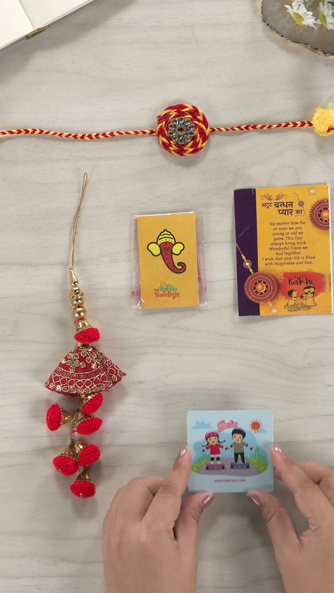 Fashion Frill Designer Rakhi Combo For Brother & Bhabhi - Pack Of 2, Multi-Color Thread, For Rakshabandhan