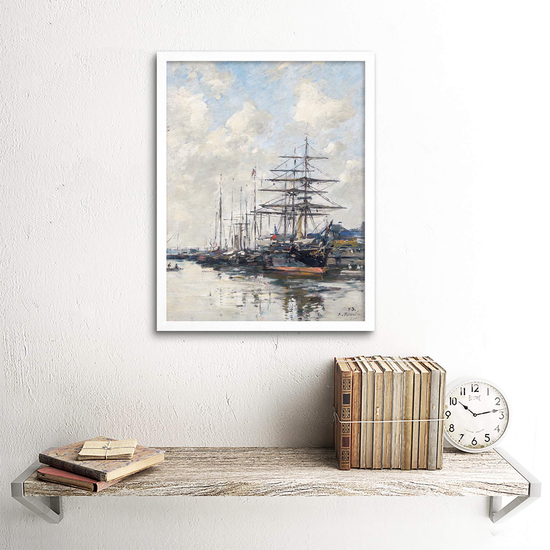 Amazon.co.jp: Eugene Boudin Deauville The Boat Basin 1887 Painting