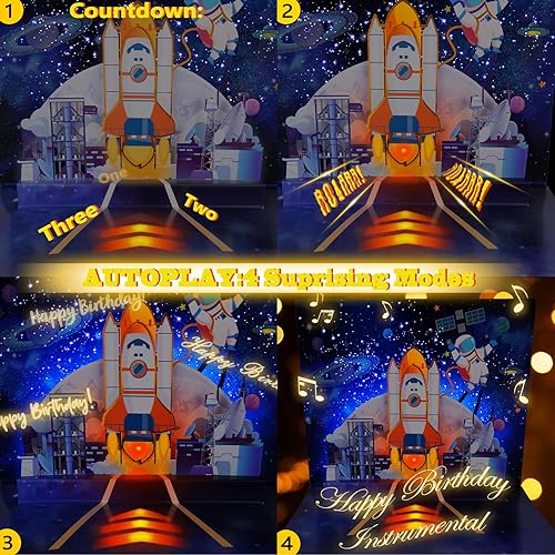 Miniatura 7 de Tarjeta de cumpleaños, tarjetas musicales desplegables con luz, tarjetas de cumpleaños con efectos de sonido geniales y, celebrar cumpleaños,