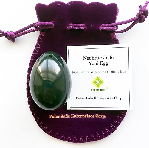 Miniatura 4 de Nephrite Jade Huevo Medio perforan con unwaxed cuerda y instrucciones para usuarios de todos los niveles para Yoni Masaje PC músculos trainiing o