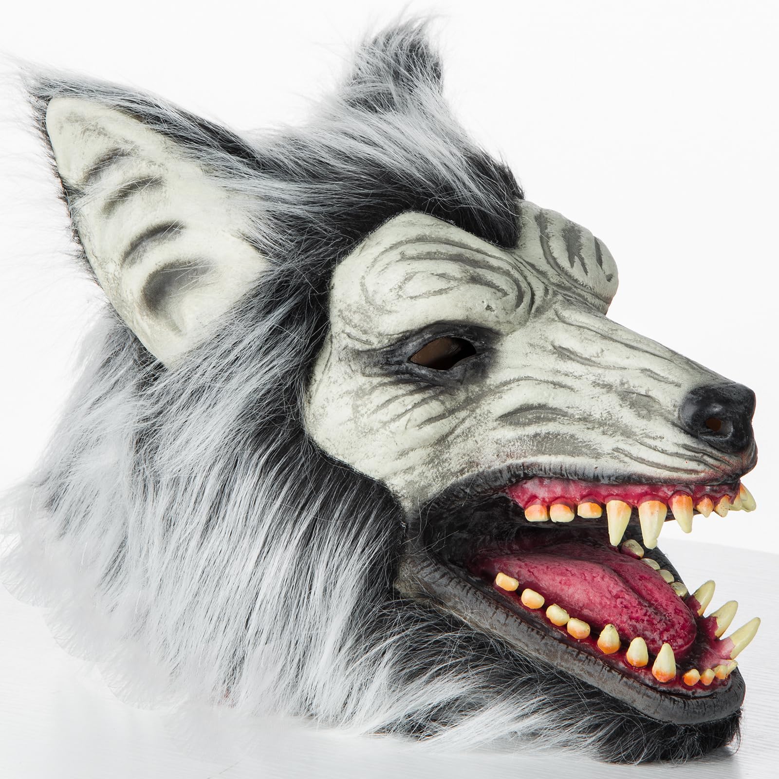 SUNREEK Halloween Horror Wolf Mask, Party Cosplay Costume Werewolf Mask, Scary Wolf Head Mask for Halloween Costumes