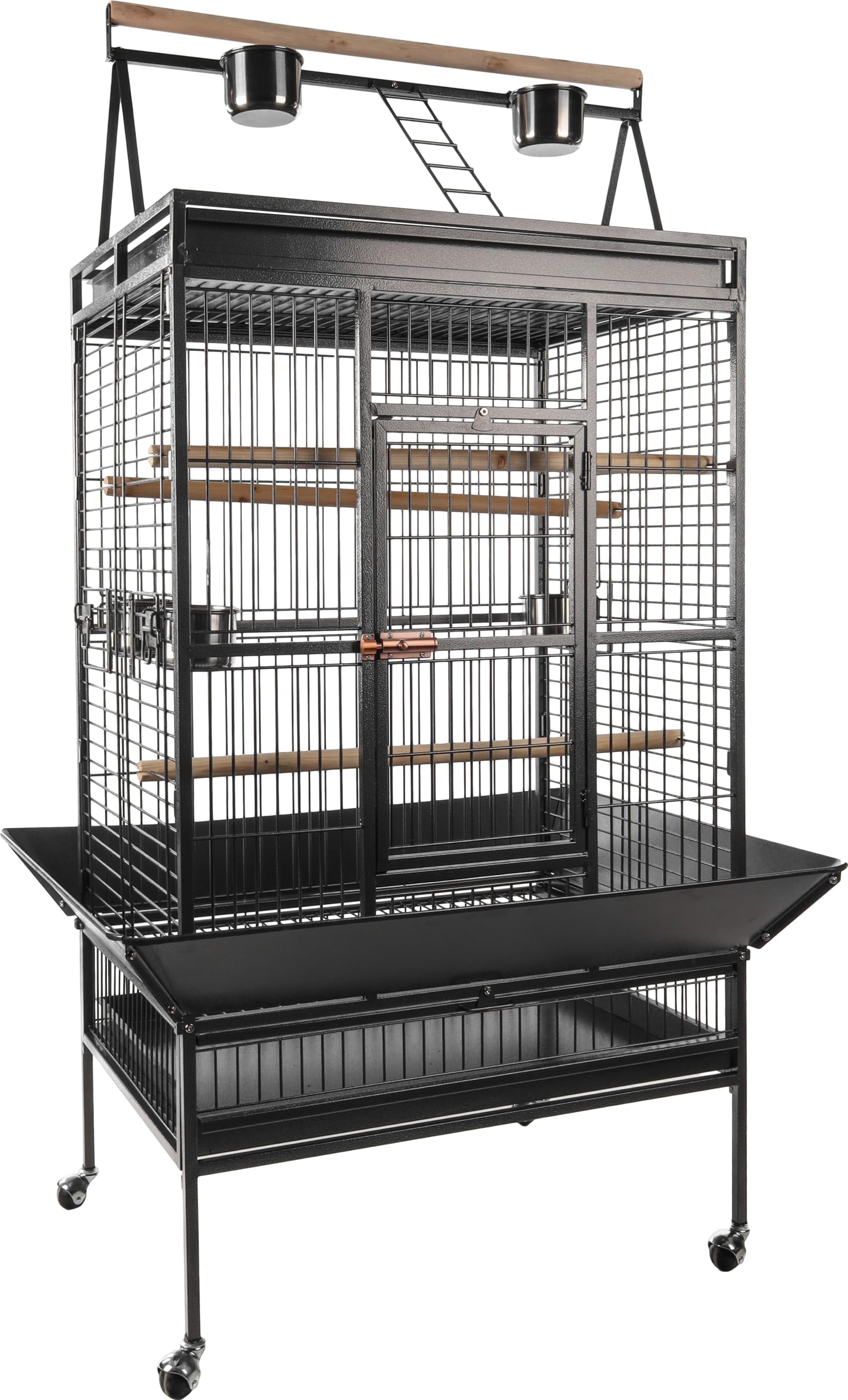Flamingo Cage pour Perroquets Parko Anthracite – 102,5x80x174,5 cm – avec Perchoirs et Mangeoires