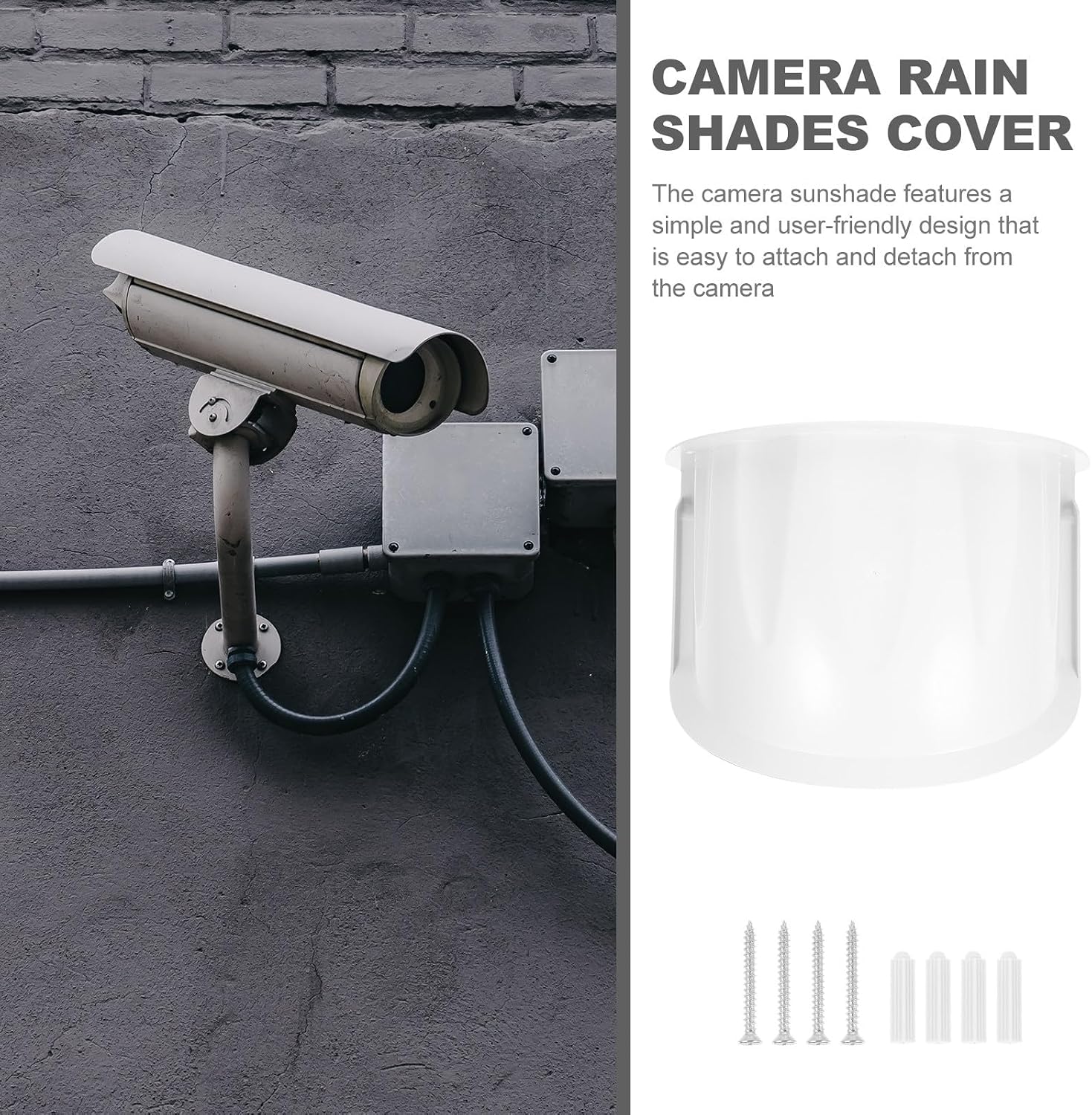 Luxshiny Security Camera Protective Cover Sunshade Outdoor Waterproof Rain Shield for Dome and Bullet Weather-Resistant Outdoor Accessory