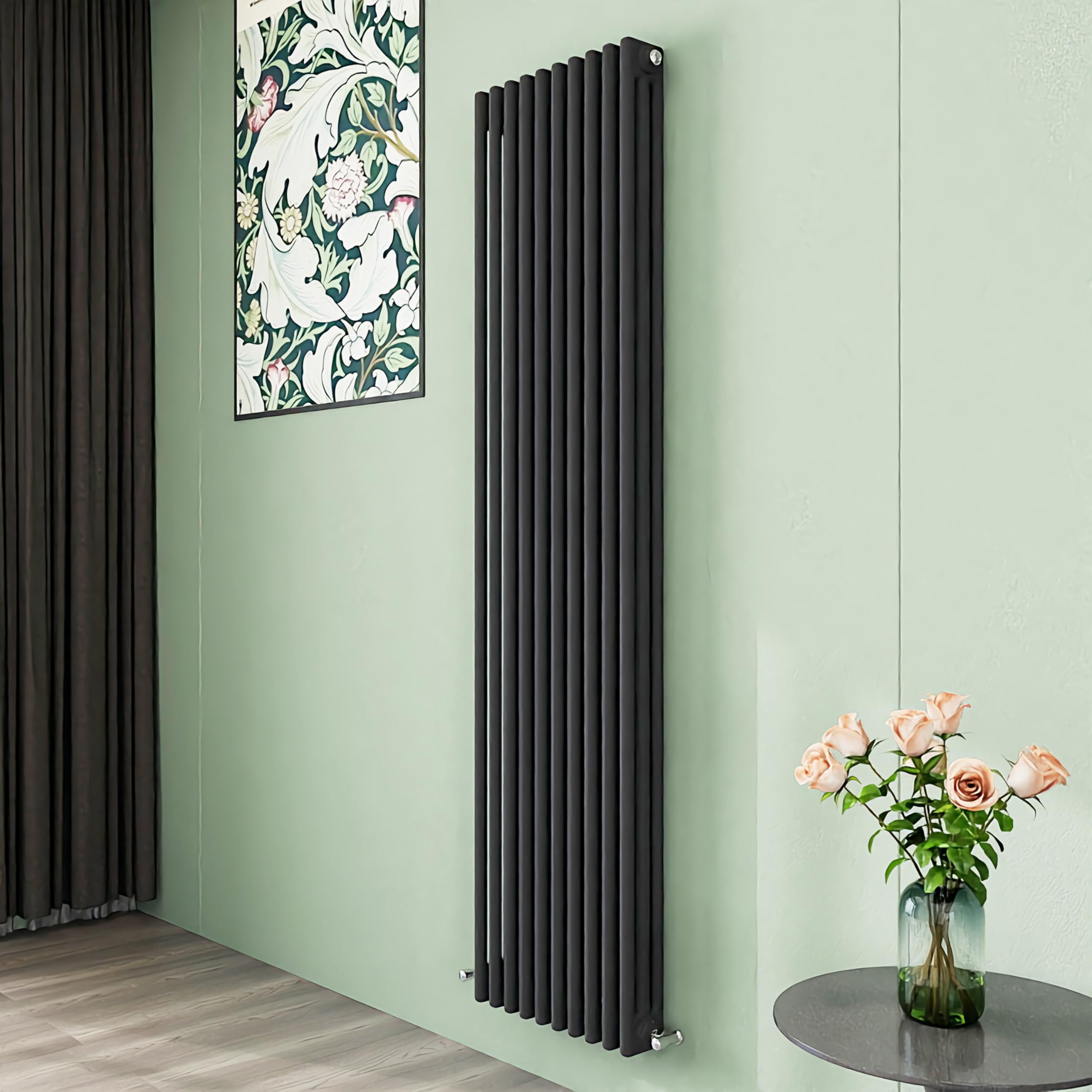 Simple Bathroom 1800×470mm Traditional Radiators Anthracite Vertical Cast Iron Style Radiator Triple Column Design