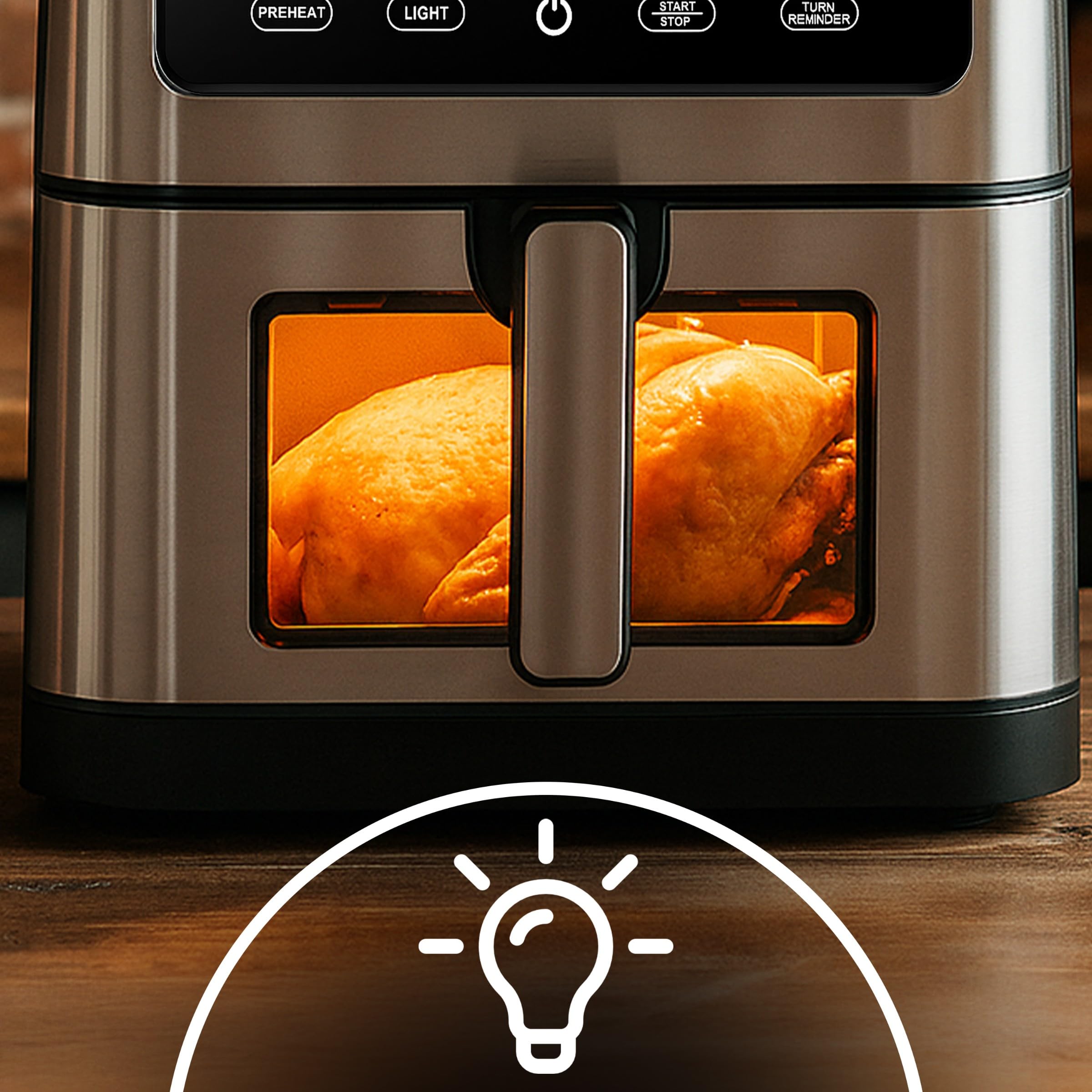 Retoo Heißluftfritteuse 8L XXL Airfryer 1800W, 14 Programme Bis Max 200 °C, Fritteuse Ohne Öl Mit Sichtfenster Und Touchscreen, Keramikbeschichtung Für Gleichmäßiges Garen, Gesundes Kochen Grillen