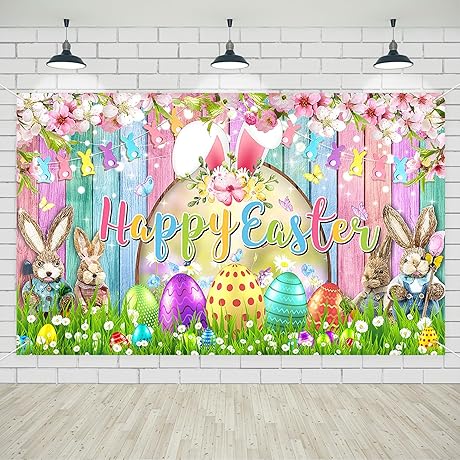 Avezano Happy Easter Photography Backdrop