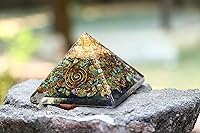 Vista 2 de Crocon Rubí cianita orgón pirámides de piedra curativa piedras preciosas de orgonita piedras piramidales Reiki Crystal Chakra colección