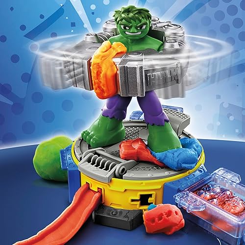 Miniatura 8 de Play-Doh Marvel Hulk Smash & Squish - Juego para niños con figura de acción flexible y accesorios, juguetes de imaginación para niños y niñas de 4