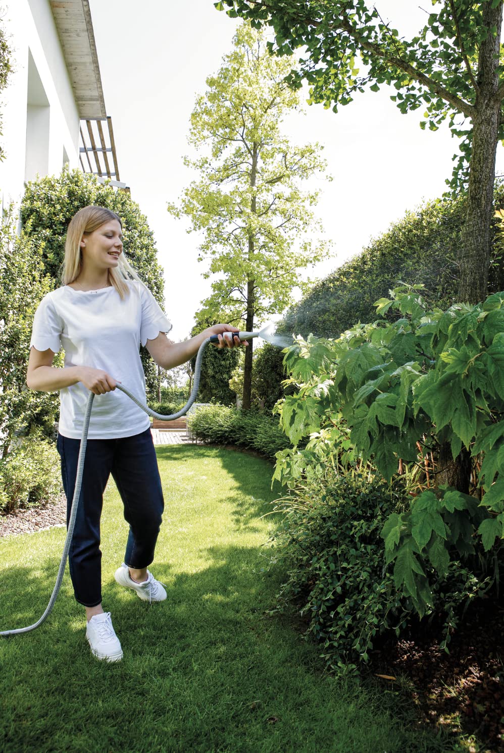 GF Garden, Aquapop Easy 30, Tubo Auto Estensibile con Kit Raccordi, Pronto all'Uso, per l’Irrigazione di Giardini, Vasi, Balconi, Terrazzi e Verande