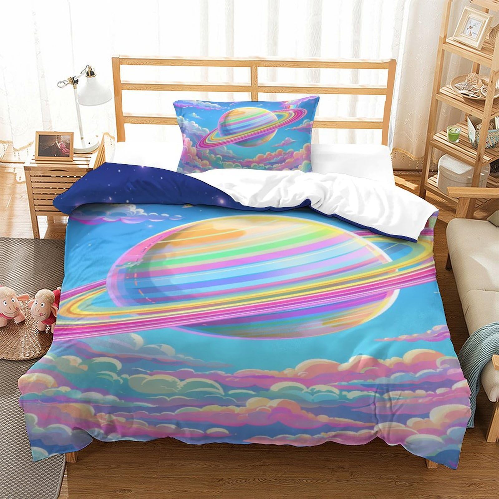 Parure de lit arc-en-ciel 3D en microfibre pour créer un nid douillet dans la chambre ado