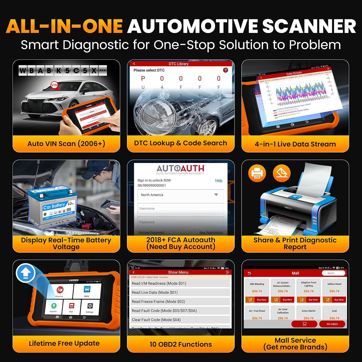 2026 LAUNCH Creader Elite V2.0 fit for Mercedes-Benz MB Sprinter Maybach Bi-Directional Scan Tool, OBD2 Scanner, Full System Diagnostic, All Reset Service, ECU Code, Auto Vin, Lifetime Free Update