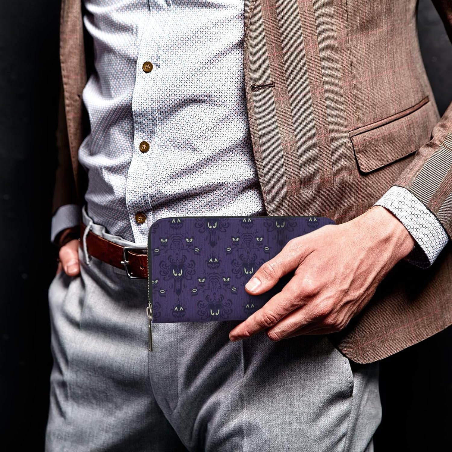 Haunted Mansi Wallet for Men Women Elegant Long Clutch Zip Around Travel Leather Coin Purse Large Capacity Credit Card Holder Handbag - Image 6