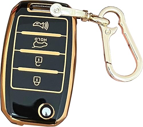 BINOWEN QIXIUBIA - Funda para llavero Kia, funda para llavero con llavero para Kia Rio Optima Soul Sportage Sorento Carens Smart Remote Fob Keys