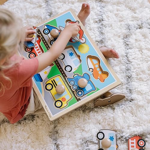 Miniatura 2 de Melissa & Doug Vehículos Jumbo Knob Rompecabezas de madera (8 piezas)