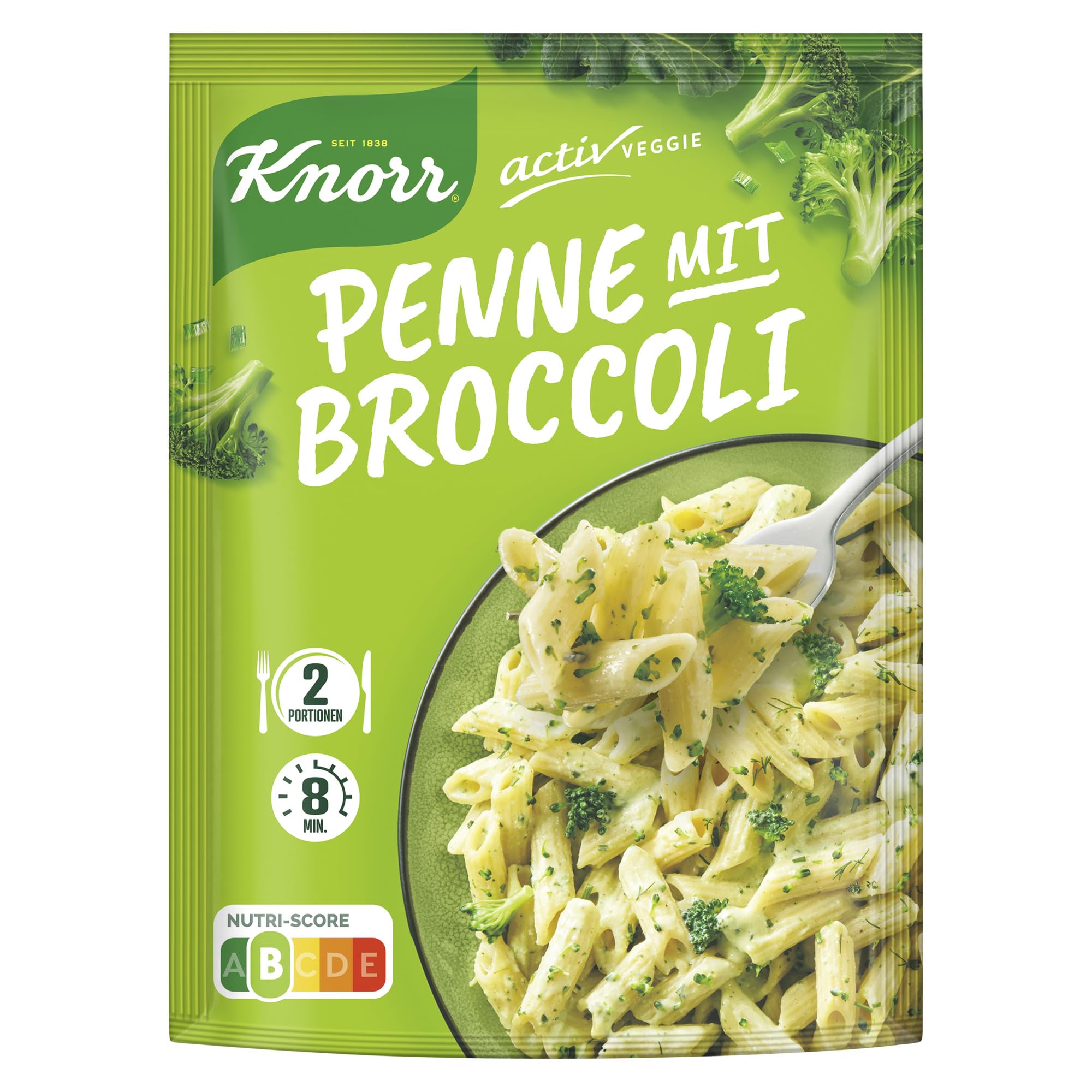 Knorr Activ Veggie Penne mit Broccoli Nudel-Fertiggericht, leckeres Nudelgericht 2 Portionen