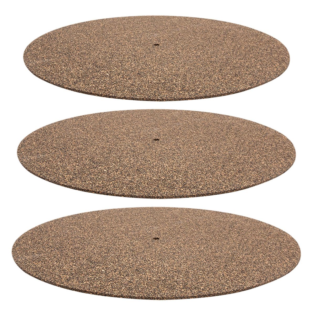 BESPORTBLE 3Pcs Cork Turntable Mat for Vinyl Record Player Slip Sound Insulation Easy Installation Compatible with Various Brands Enhances Audio Performance