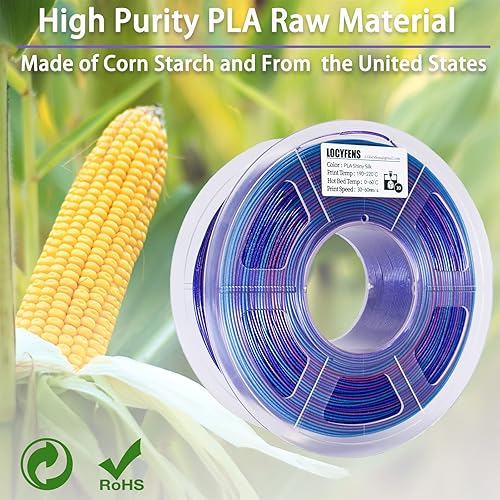 Miniatura 7 de Filamento de ácido poliláctico para impresora 3D, filamento PLA de 0.069in, filamento PLA arcoíris que cambia de color, 0.001in, filamento de