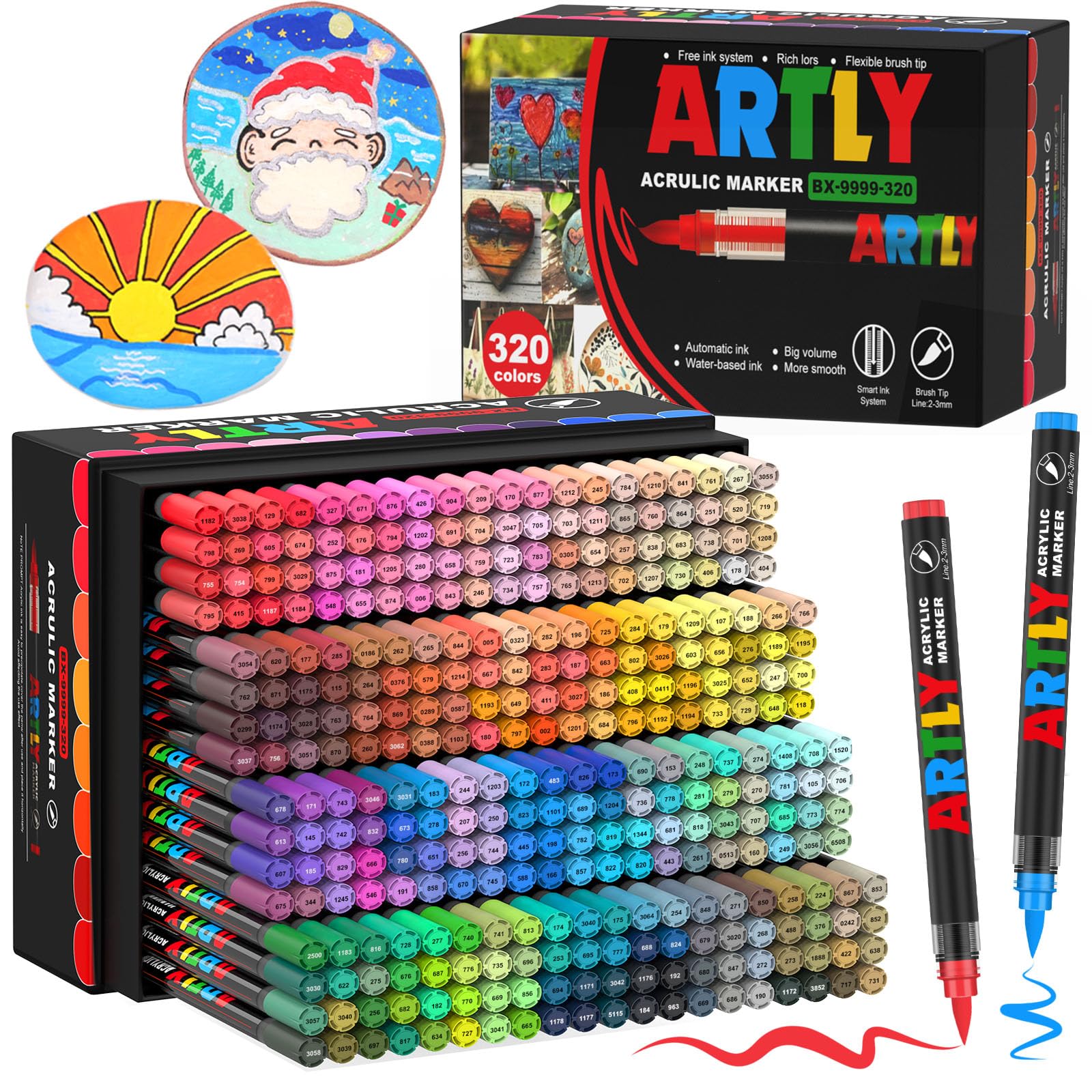 Laconile Farben Acrylstifte für Steine Wasserfest