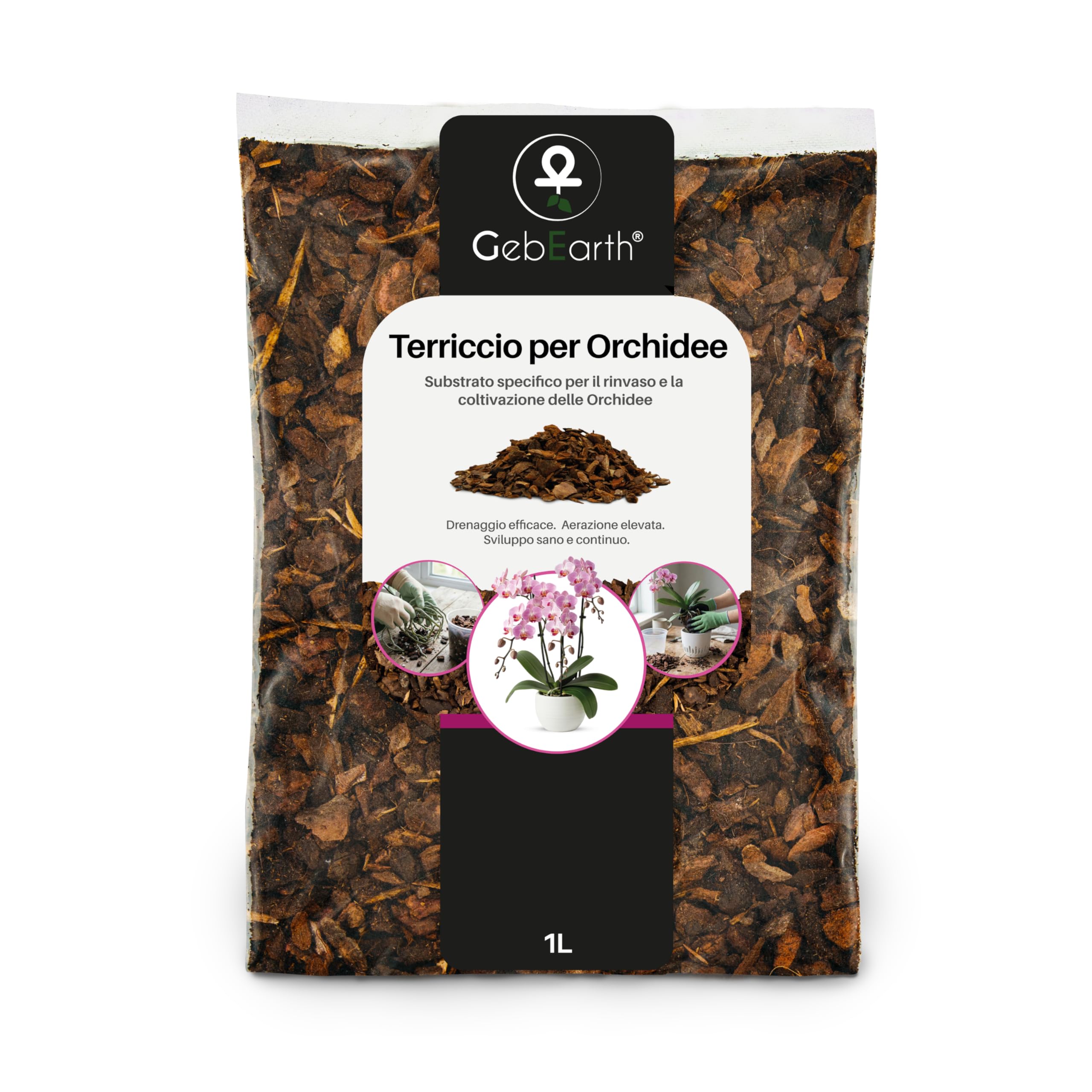 GebEarth® Terriccio per Orchidee Substrato 1L Professionale