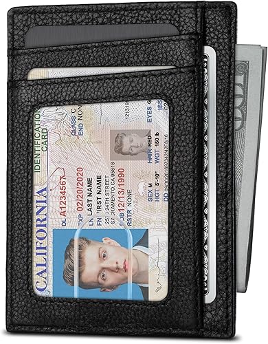 Miniatura 2 de SERMAN BRANDS RFID Blocking Slim Minimalist Mens Front Pocket Wallet. Thin Card Holder. Full Grain Leather Wallets for Men