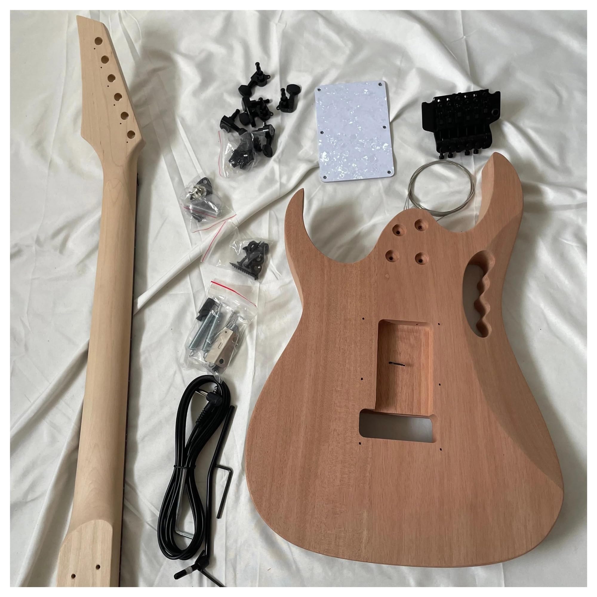 Unfinished Guitar Body Unfinished 7V Electric Guitar Kits Mahogany Body And Neck Rosewood Fingerboard