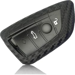 Funda Llave Bmw M Performance FoilsAndMore Funda compatible con BMW Llave de coche con 3-4 botones Plegable (sólo Keyless-Go) - Silicona Cubierta Protectora Cover Caso Clave in Carbon Negro