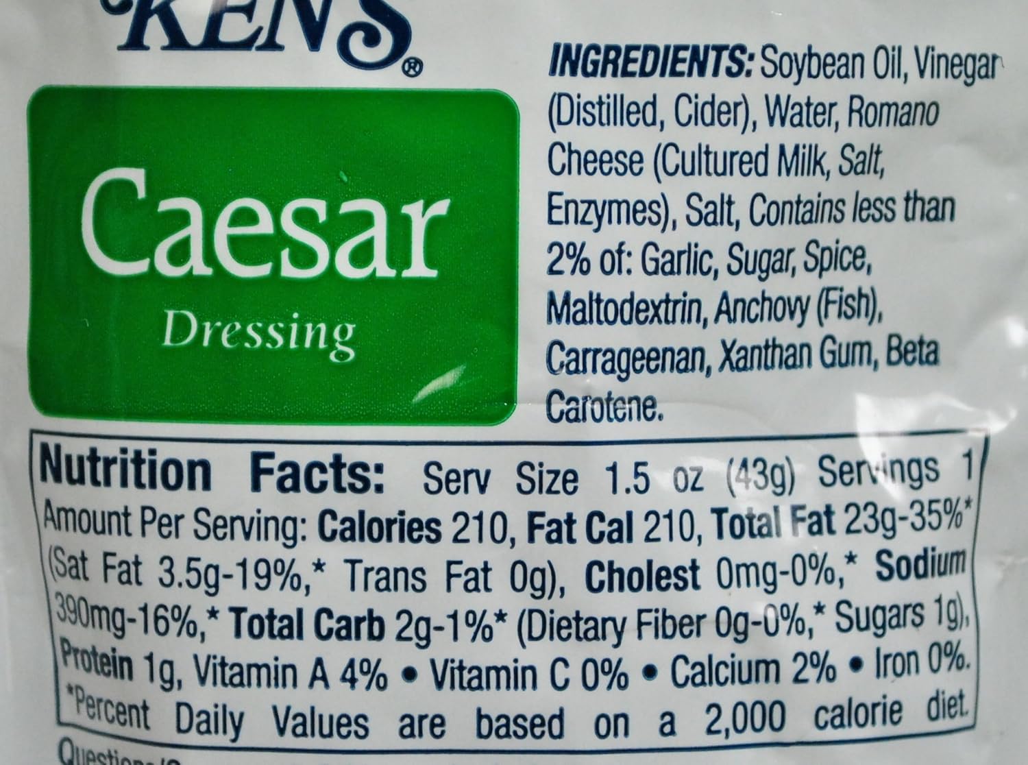 Kens 362361 Kens Caesar Dressing- Case of 60