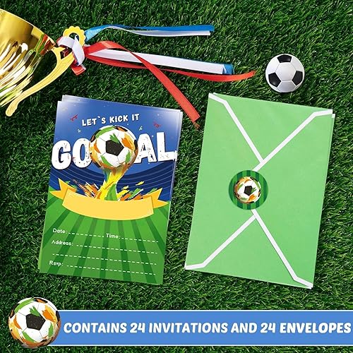 Miniatura 3 de WERNNSAI Invitaciones de fiesta de fútbol