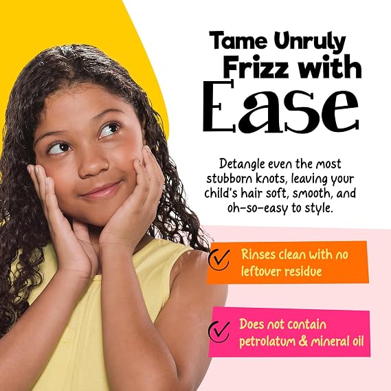 CurlyKids Frizz Control Paste - Anti-Frizz Styling Paste for Curly, Kinky, Coily & Mixed-Texture Hair - Smooth Edges, Tame Flyaways, Maximum Moisture, No Sticky Residue Formula for Kids Haircare, 6oz