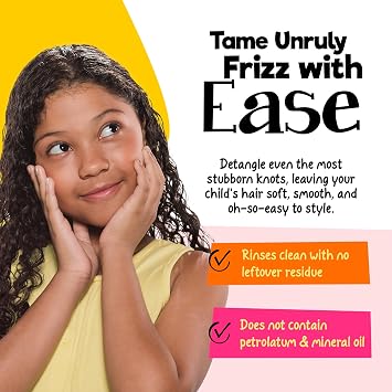 CurlyKids Frizz Control Paste - Anti-Frizz Styling Paste for Curly, Kinky, Coily & Mixed-Texture Hair - Smooth Edges, Tame Flyaways, Maximum Moisture, No Sticky Residue Formula for Kids Haircare, 6oz