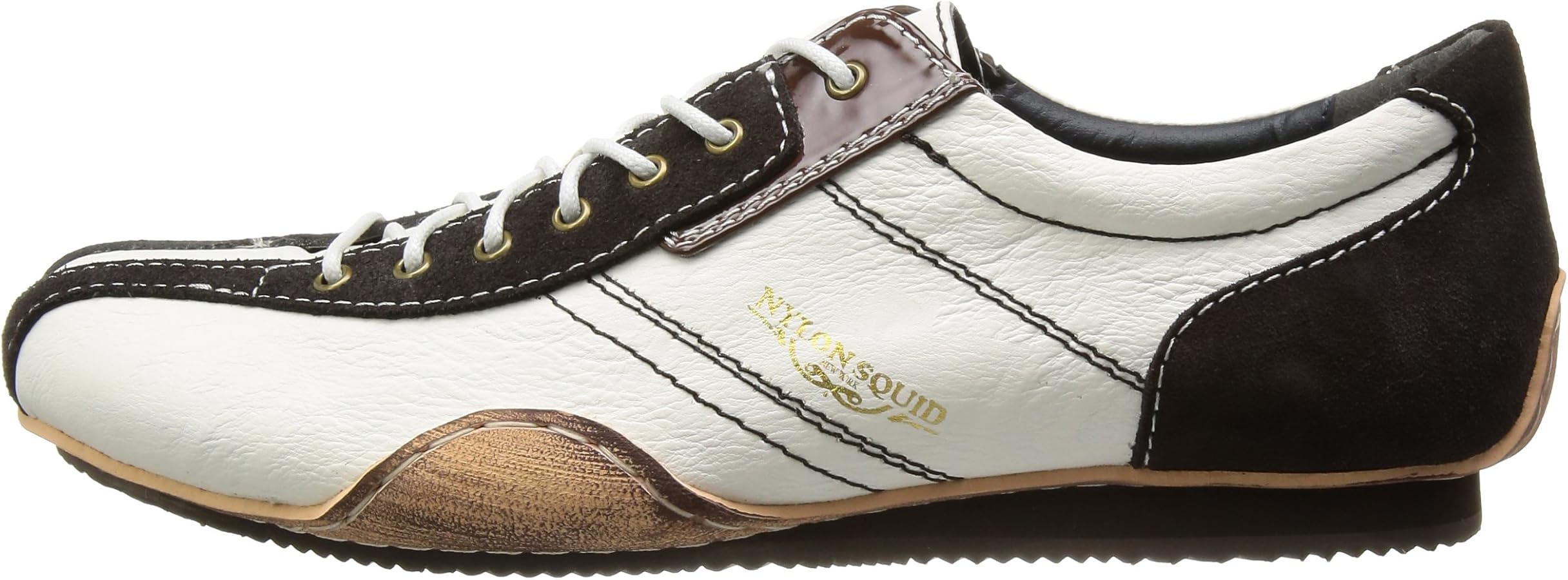 BRUNT squid l タンカラー Amazon | [ナイロンスクイット] レザーカジュアルシューズ NS1060 WHIT