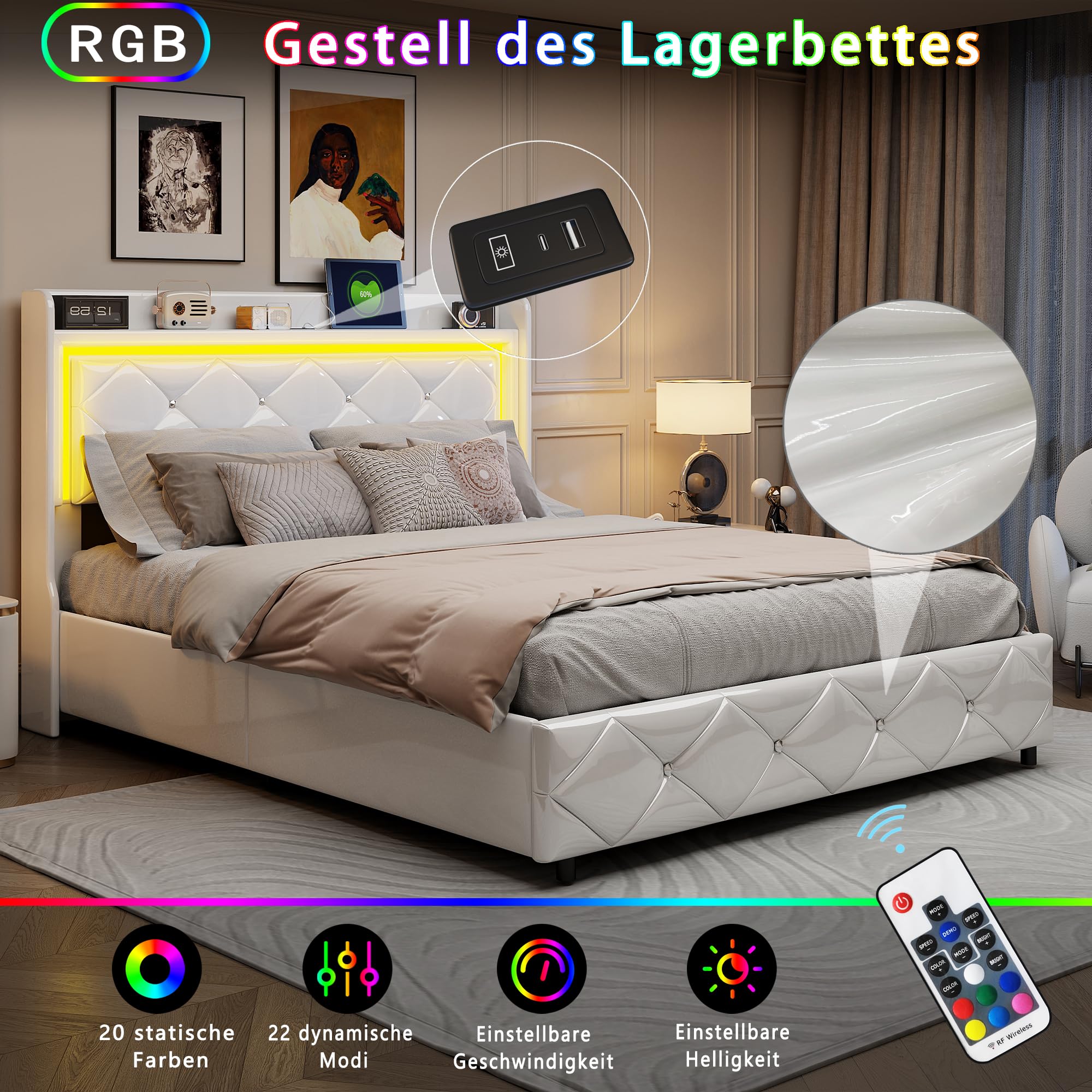 Boxspring met opbergruimte 160x200 cm kopen
