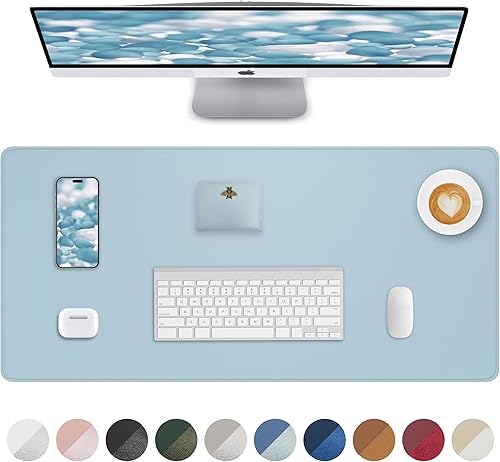 Miniatura 33 de Tapete protector para escritorio y mouse, antideslizante, de piel sintética, tapete impermeable de escritura para laptop, para oficina y hogar