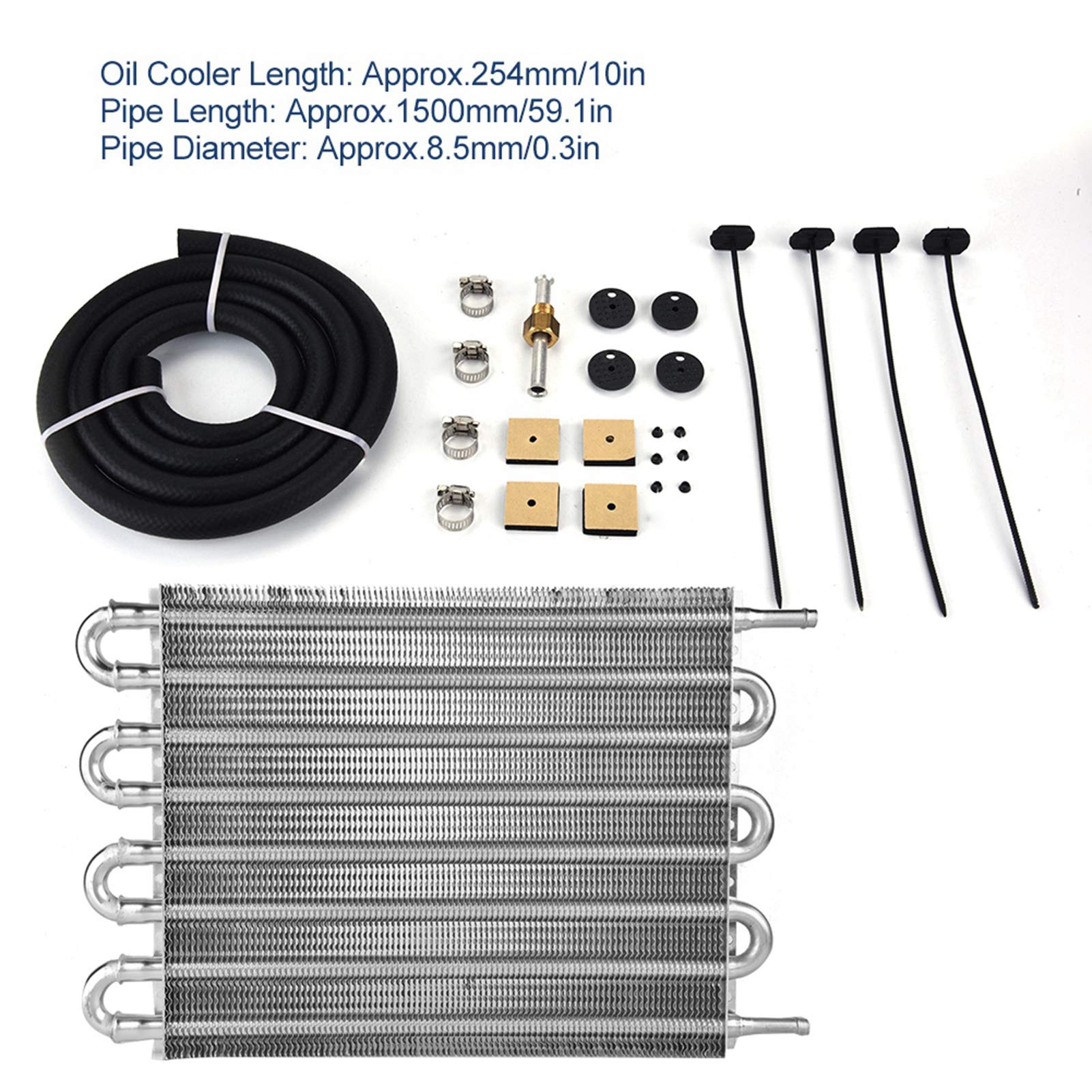 Enfriador de transmisión de aletas y tubos de 8 pasos Kit de enfriador de aceite universal Coche Kit de enfriador de aceite de transmisión remota de 8 filas Convertidor de radiador automático-manual A