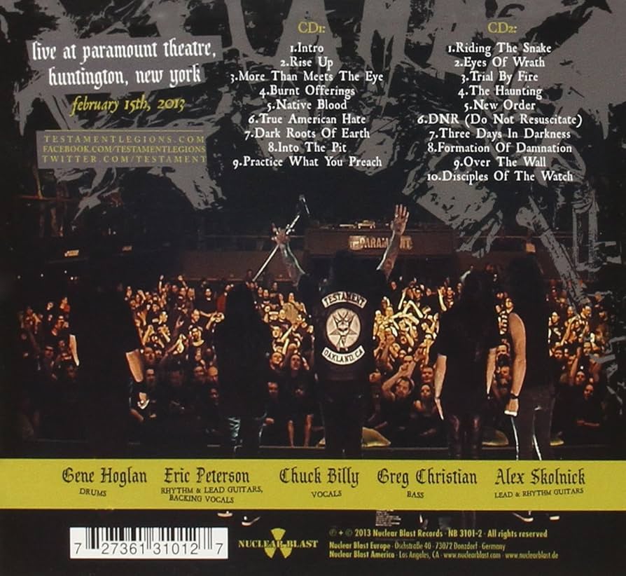 ミュージック TESTAMENT Dark Roots Of Thrash DVD+2CD TESTAMENT - Dark Roots Of Thrash (DOUBLE CD)