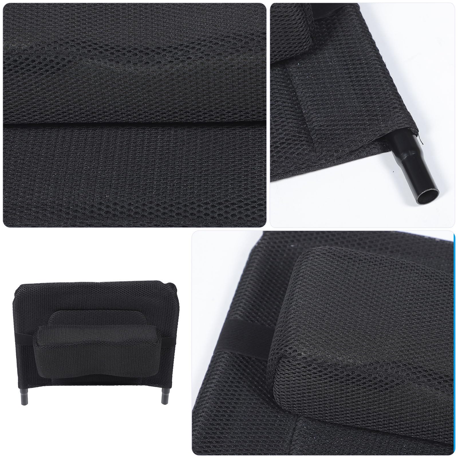 Respaldo Alto de Malla para Silla de Ruedas Extensor Extraíble y Soporte Cervical Adaptado para Personas Movilidad Reducida en Silla Reclinable