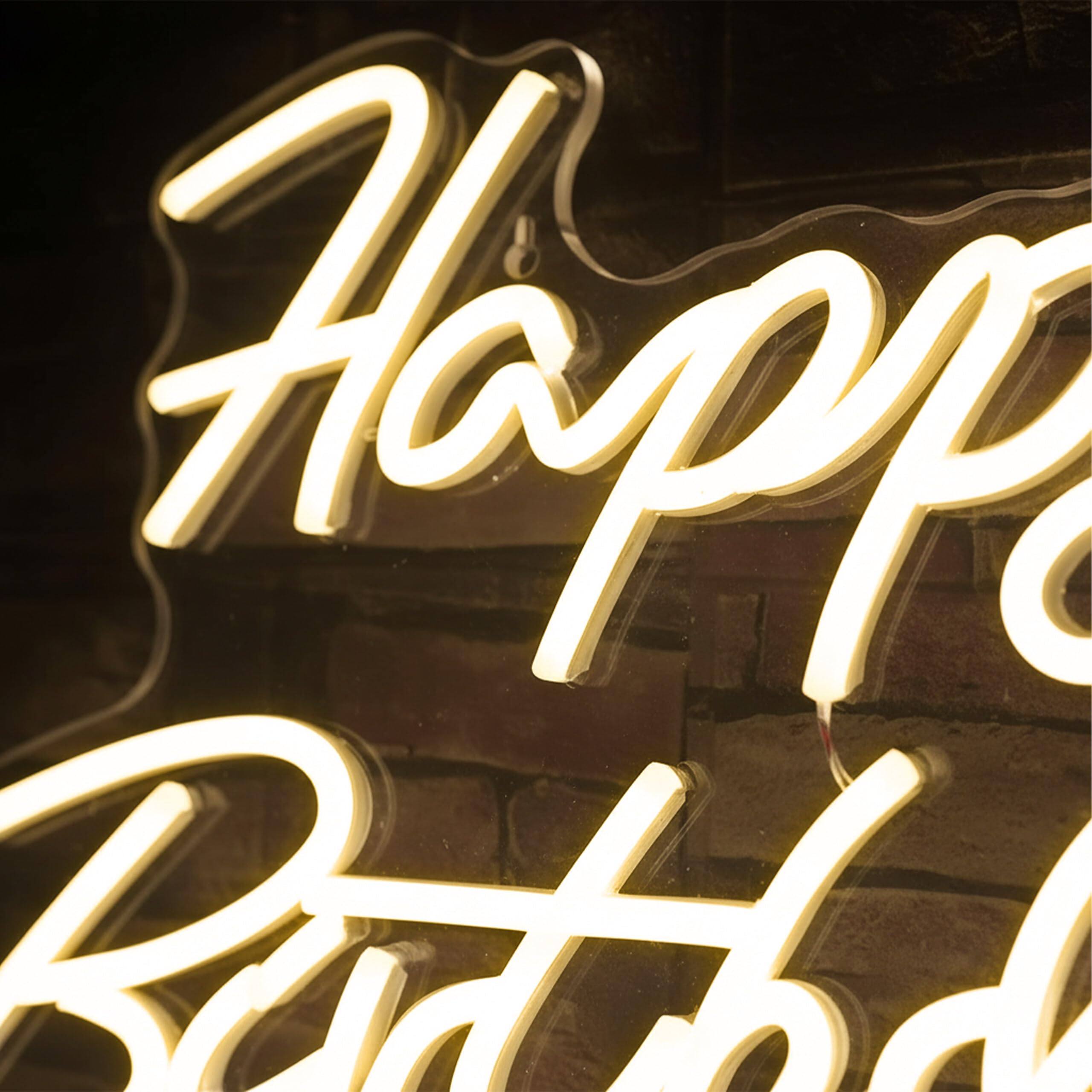 Relaxdays Cartel LED Happy Birthday Decoración Luminosa 28×40 cm Cálido con Cable USB para Colgar