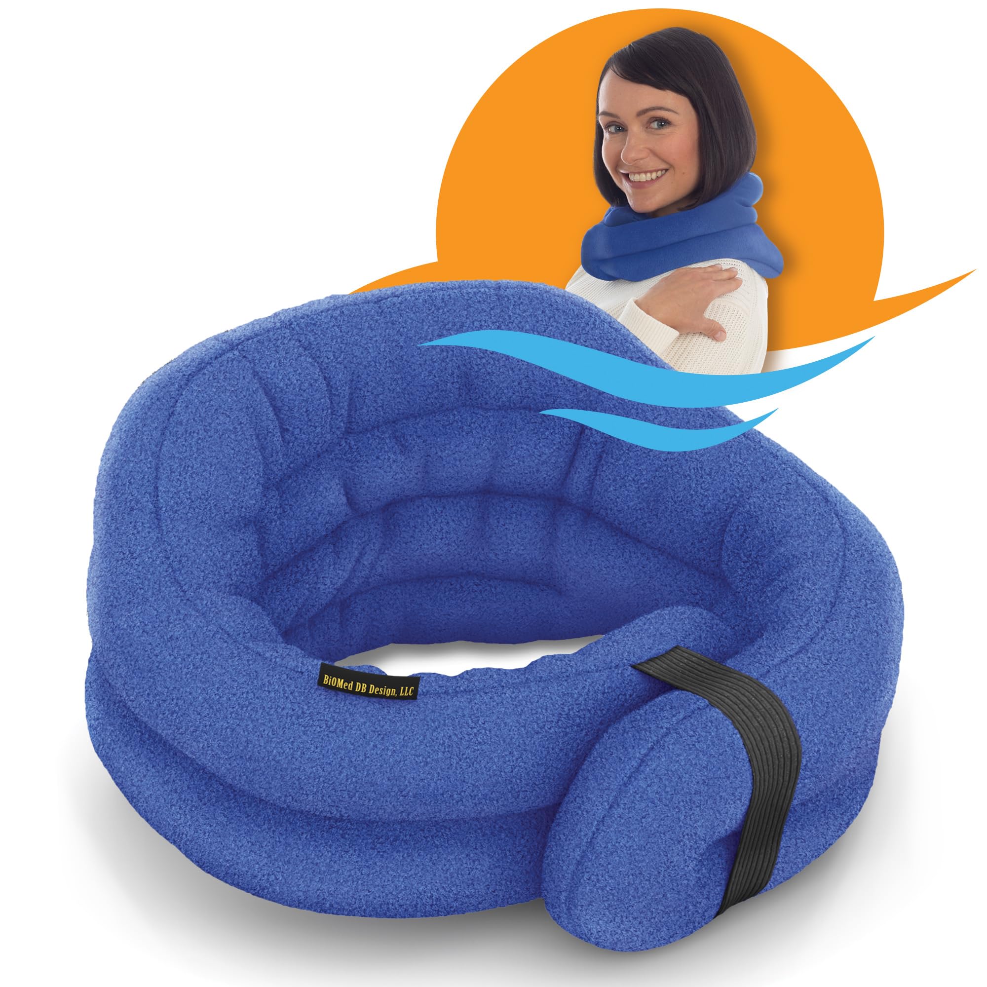 SunnyBay Microwave Heating Pad, Microwavable Heated Neck and Shoulder Wrap, Hands-Free Weighted Moist Hot or Cool Pack, Soft Fleece Cover and Flaxseed Filling, 26 Inch Length, SkyBlue