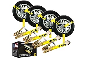 2 Inch x 96 Inch VULCAN Car Hauler Tie Down Straps with Flat Hooks