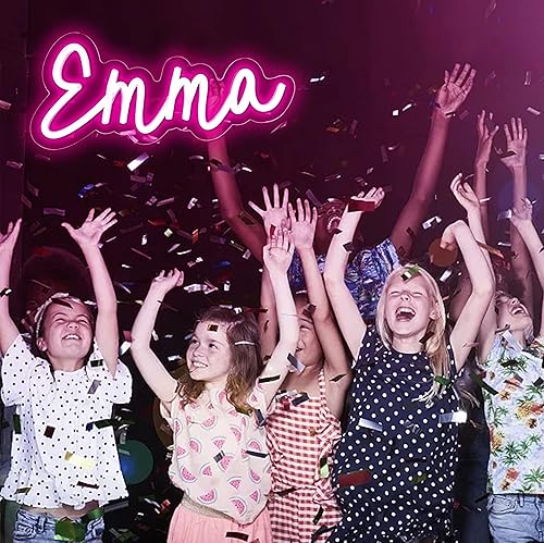 Miniatura 6 de ATTNEON Letrero de neón Emma para decoración de pared, luz LED con nombre para dormitorio de niños, decoración de fiesta de cumpleaños, tamaño 11.8