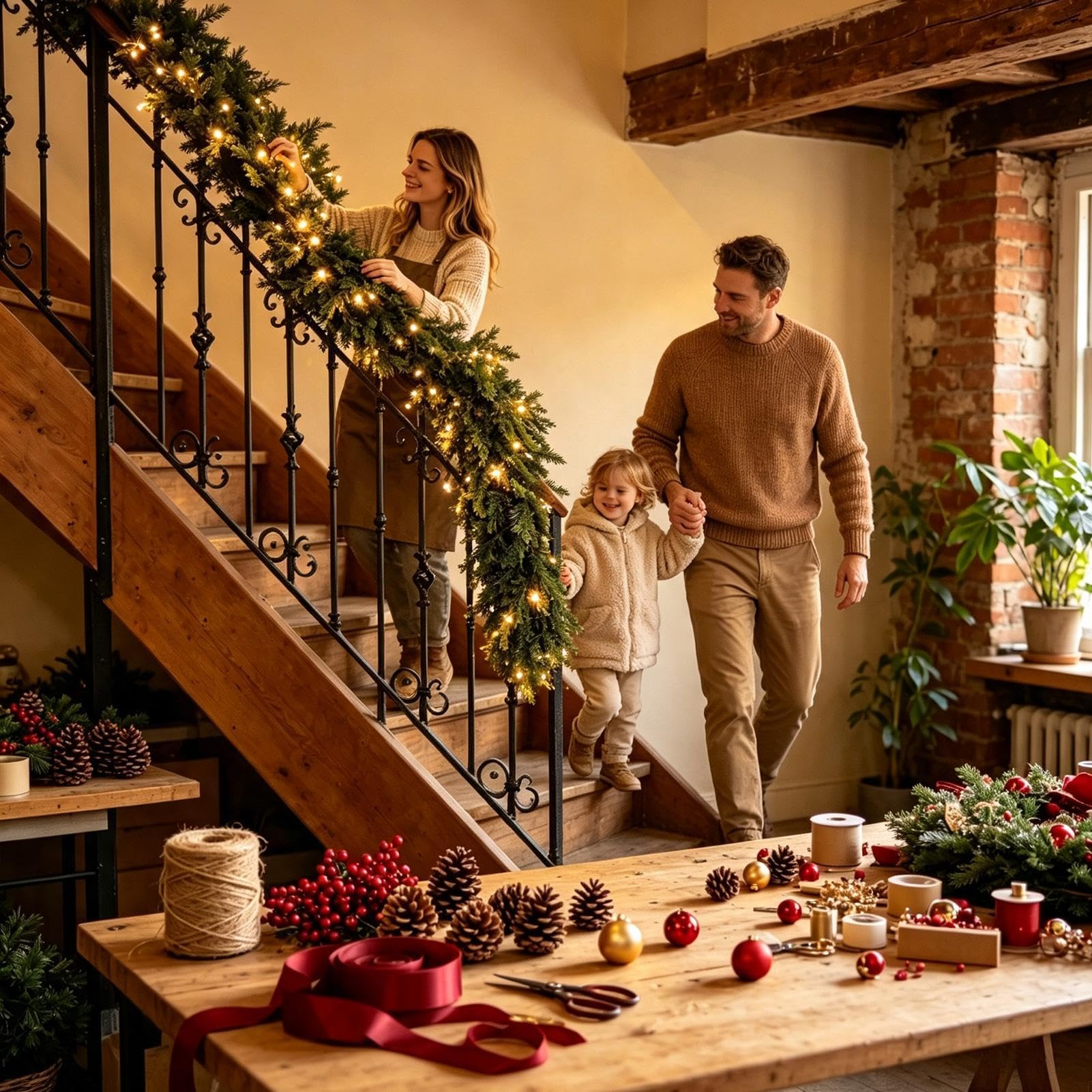 Guirlande de Noël lumineuse à LED réaliste