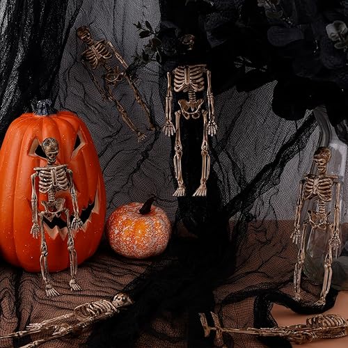 Miniatura 6 de 8 mini figuras de esqueleto, decoraciones de esqueleto de Halloween de 6 pulgadas, figuras de esqueleto en miniatura, decoración de Halloween para
