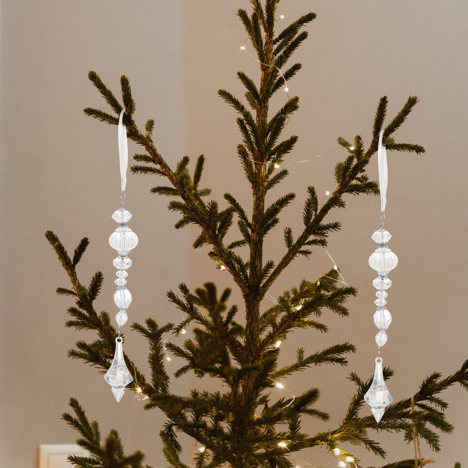 TOYANDONA 16 Stück Weihnachtsbaum Anhänger Tropfenform Acryl Klar für | Leicht und Bruchfest, Langlebig für Feiern, Stilvolle Form für Baum und Festliche Dekoration